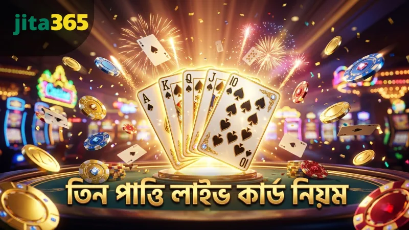 তিন পাত্তি লাইভ খেলার মূল কার্ড সিকোয়েন্স চিত্রিত